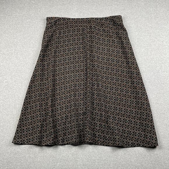 VTG Sag Harbor Skirt 14 Black Brown Mandala Floral Flare Hem FairyGrunge y2k 90s - Picture 13 of 13